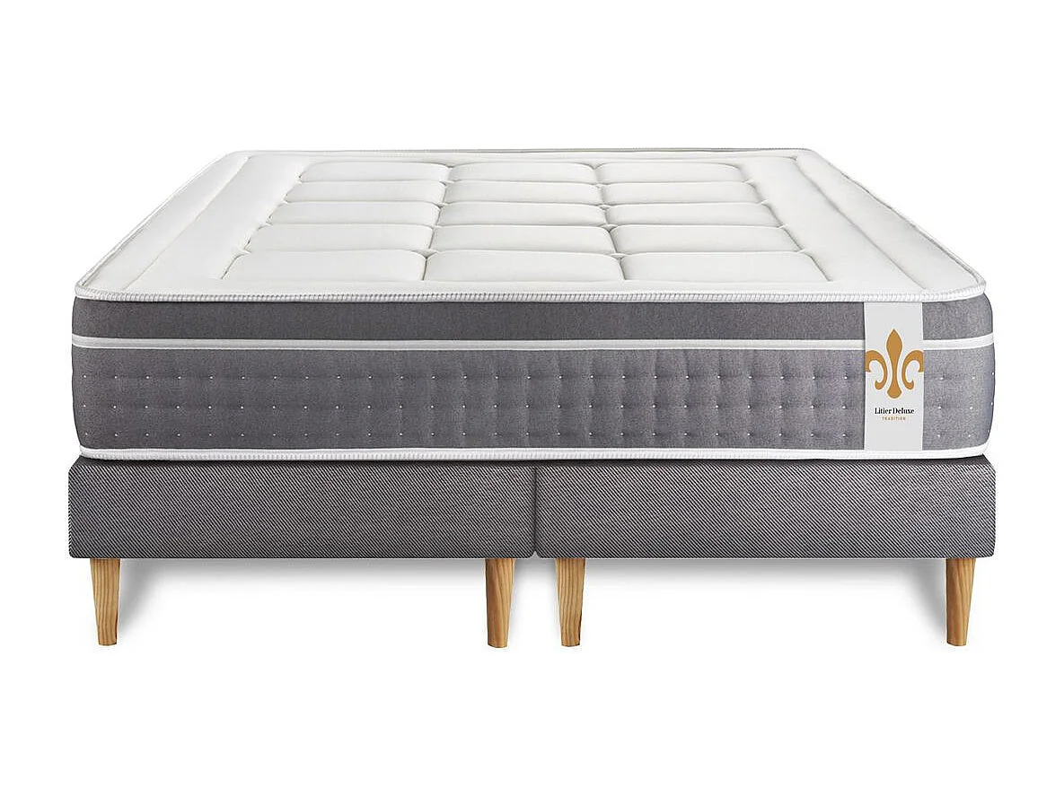 Ensemble Le Trente 180 x 200 cm double sommiers Gri