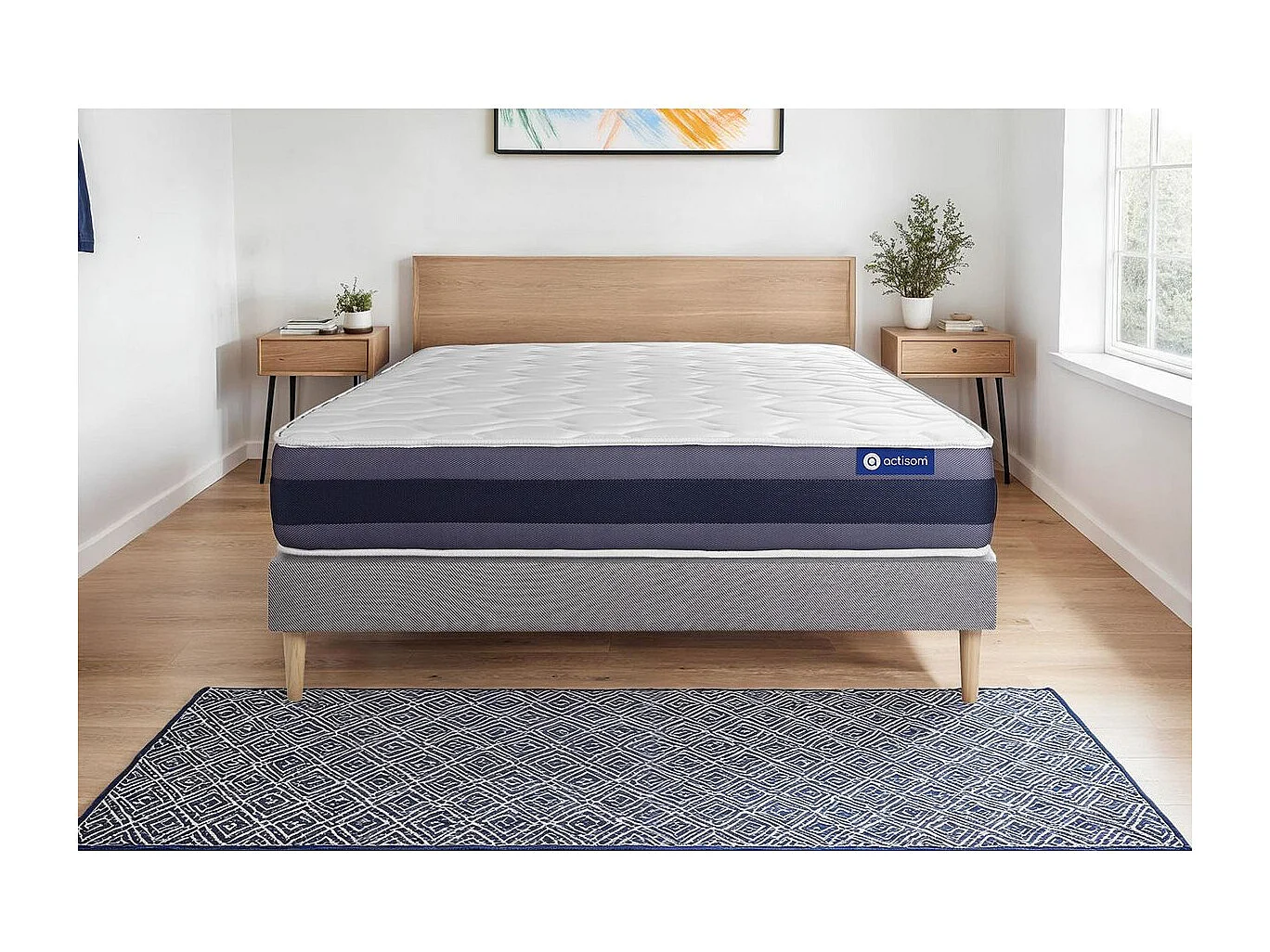 Lattenbodem en Actimemo morpho matras 80x200cm , matrasdikte : 24 cm , traagschuim , gebalanceerd, 5 comfortzones