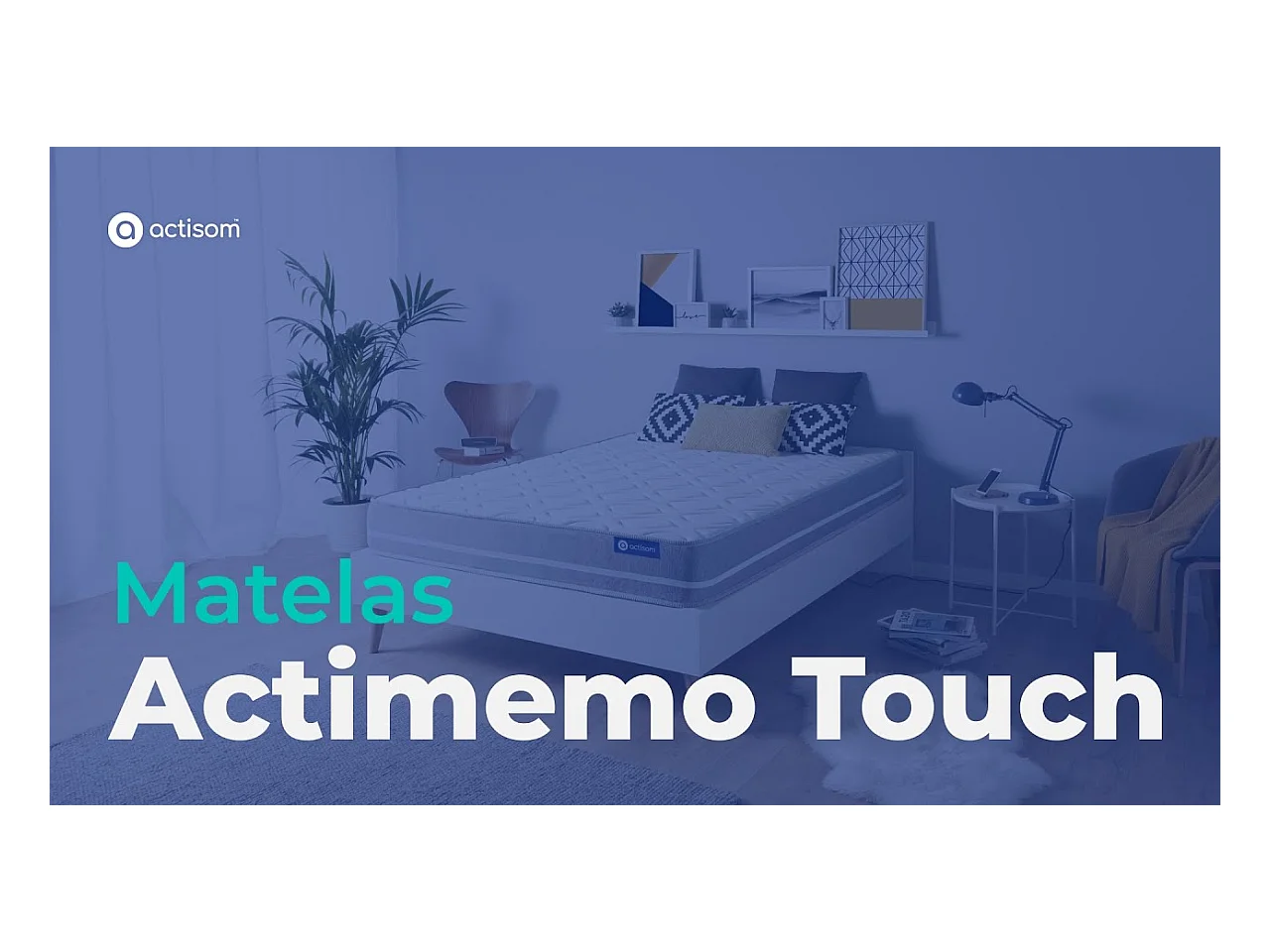 Ensemble matelas Mémoire de forme ACTIMEMO TOUCH 120x190 3zones de confort + sommier KIT gris