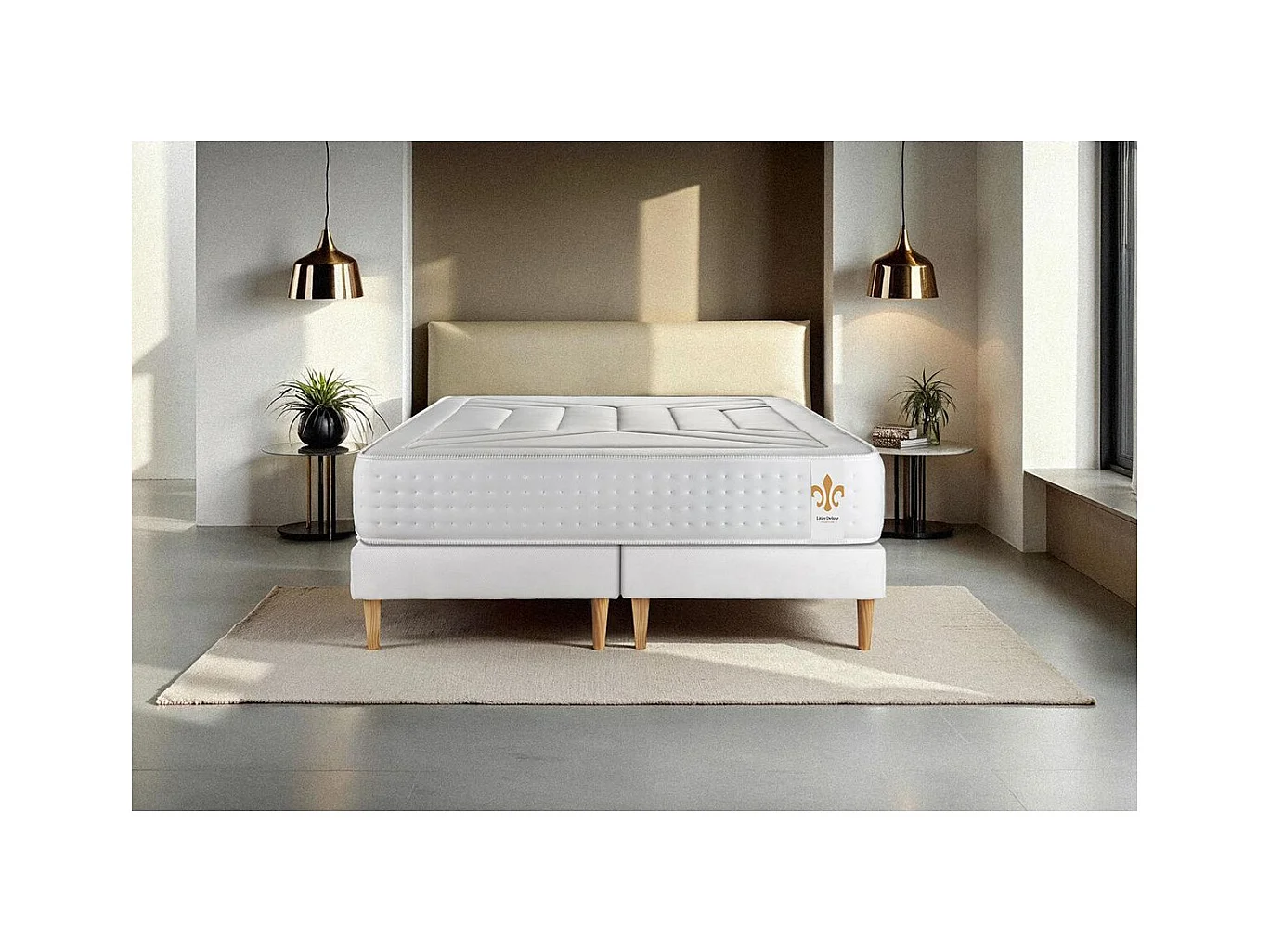 Ensemble Le Vingt-Quatre 180 x 200 cm double sommiers Blanc