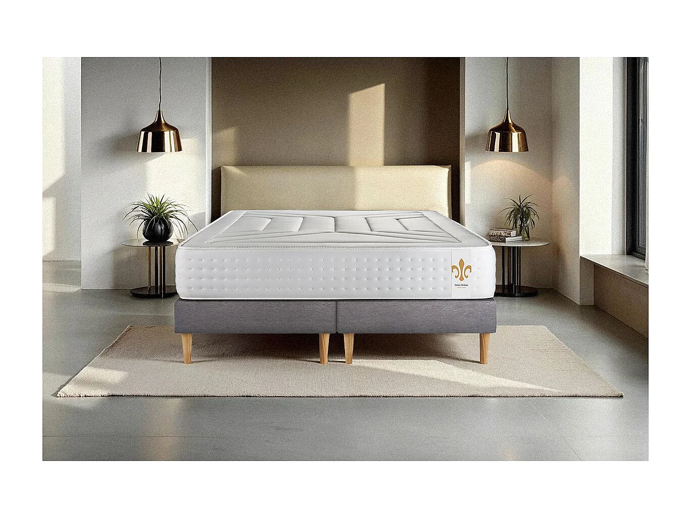 Pack Le Vingt-Quatre 180 x 200 cm double sommiers Gris