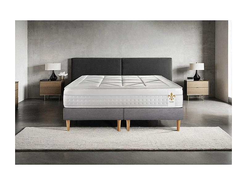 Ensemble Le Vingt-Huit 200 x 200 cm double sommiers Gris