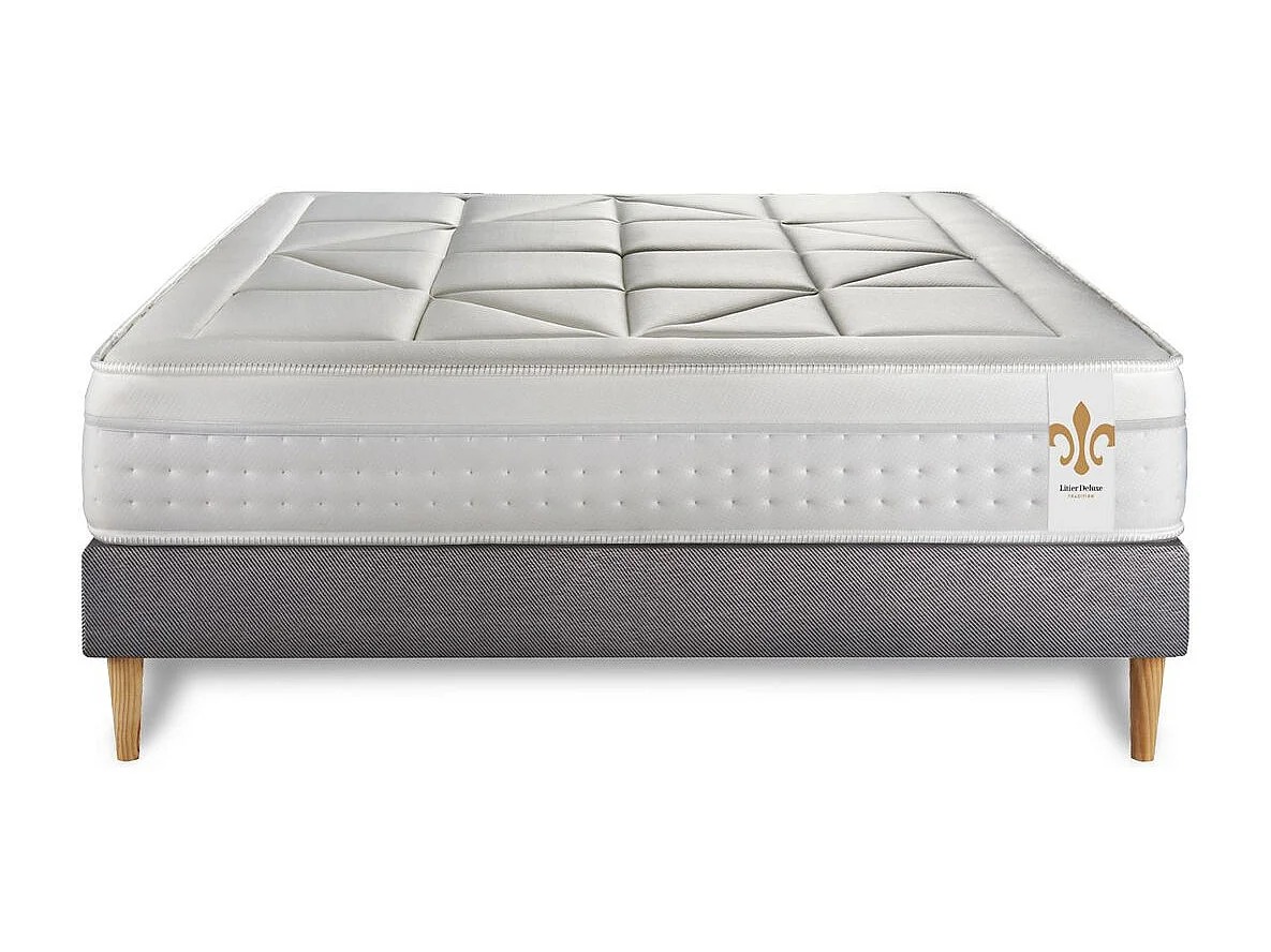 Ensemble Le Vingt-Huit 160 x 200 cm sommier Gris