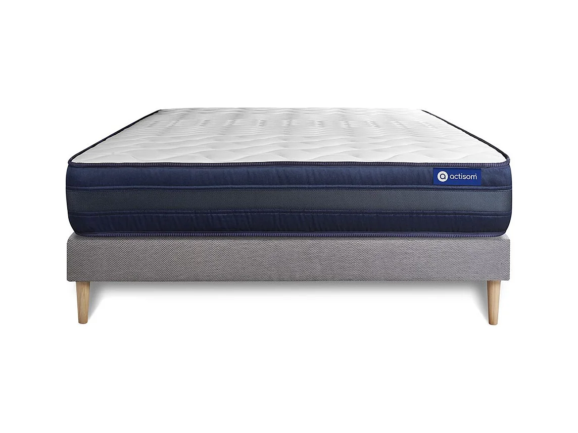 Actiflex tech matratze 120x200cm + Bettgestell mit lattenrost - Dicke : 24cm - Taschenfederkern und Memory-schaum - H5