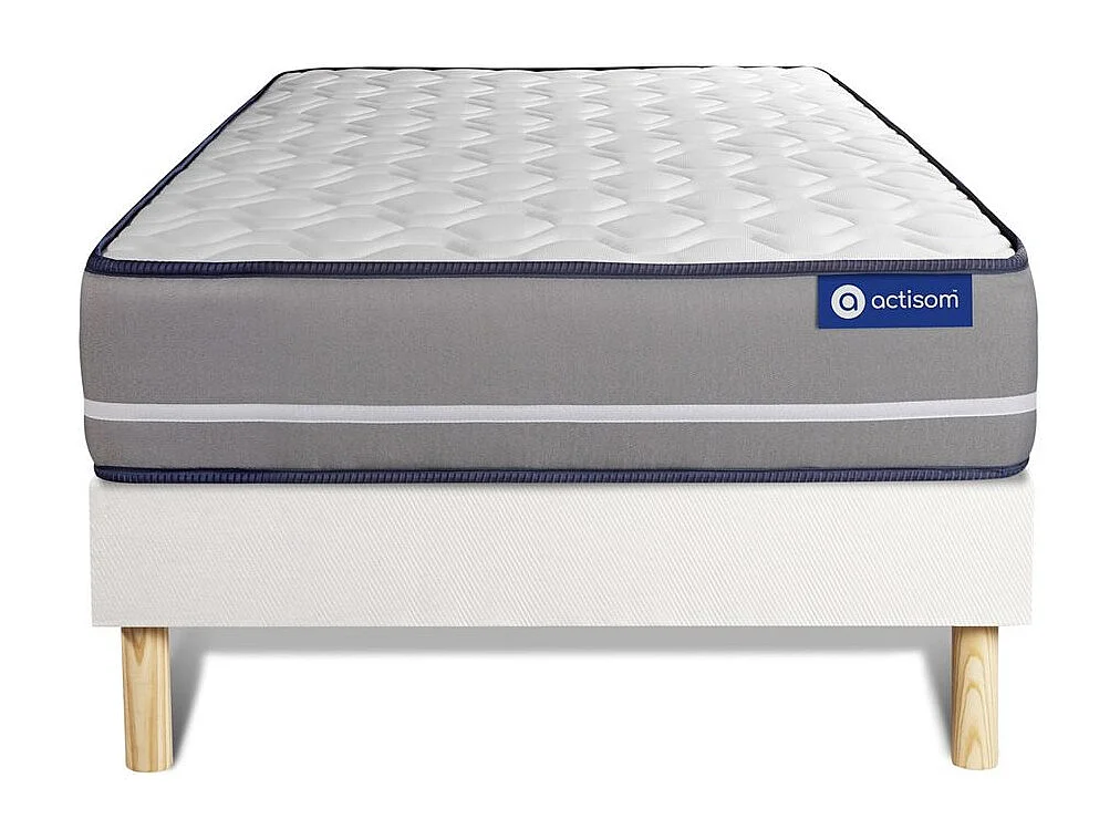 Ensemble matelas à mémoire ACTIMEMO PUR 80x200cm 3zones de confort + sommier KIT blanc