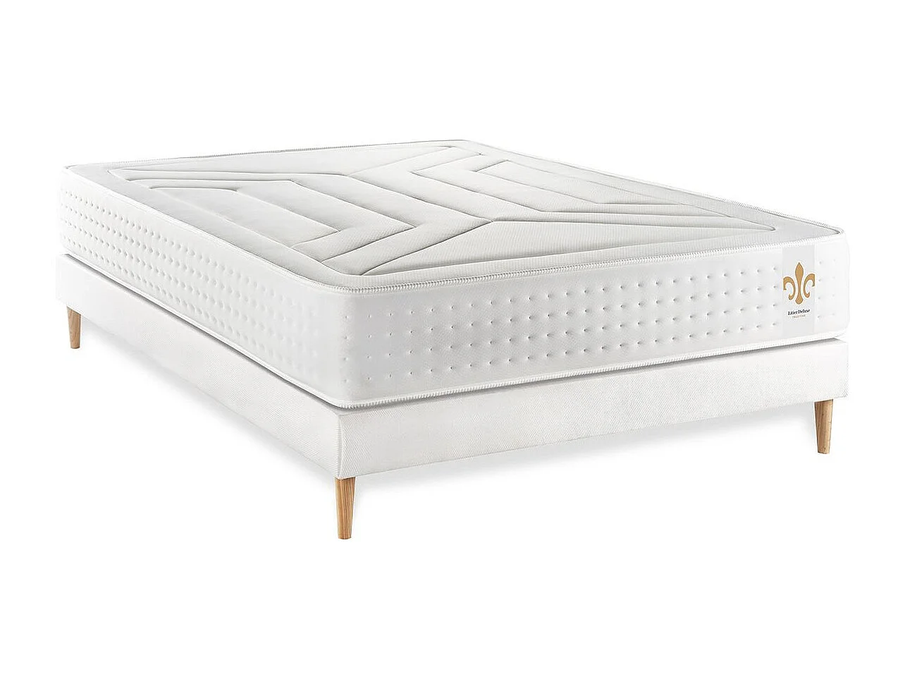 Ensemble Vingt-Quatre 140 x 200 cm sommier Kit Blanc