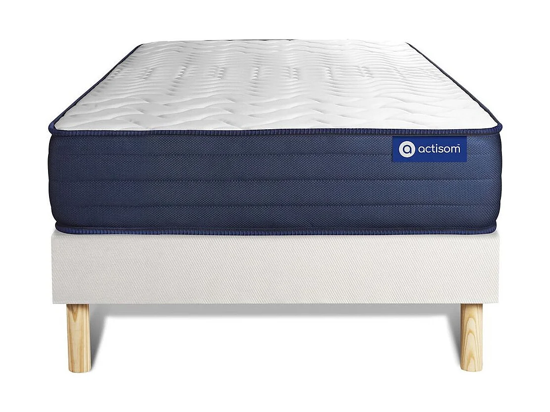 Ensemble matelas ACTILATEX LIFE 80x200 Latex et Mémoire de forme 5zones de confort + sommier KIT blanc