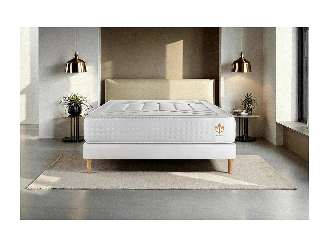 Ensemble Le Vingt-Quatre 90 x 200 cm sommier Blanc