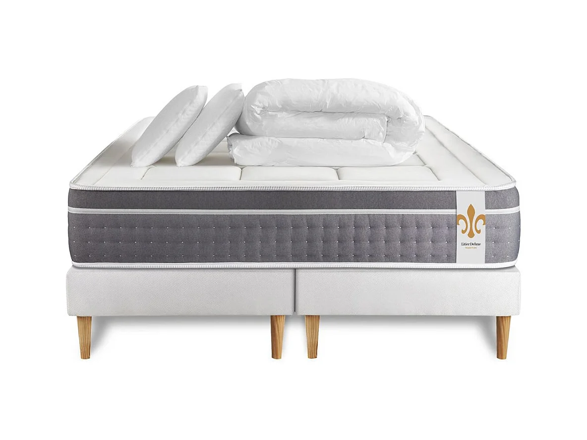 Pack Le Trente 160 x 200 cm double sommiers Blanc