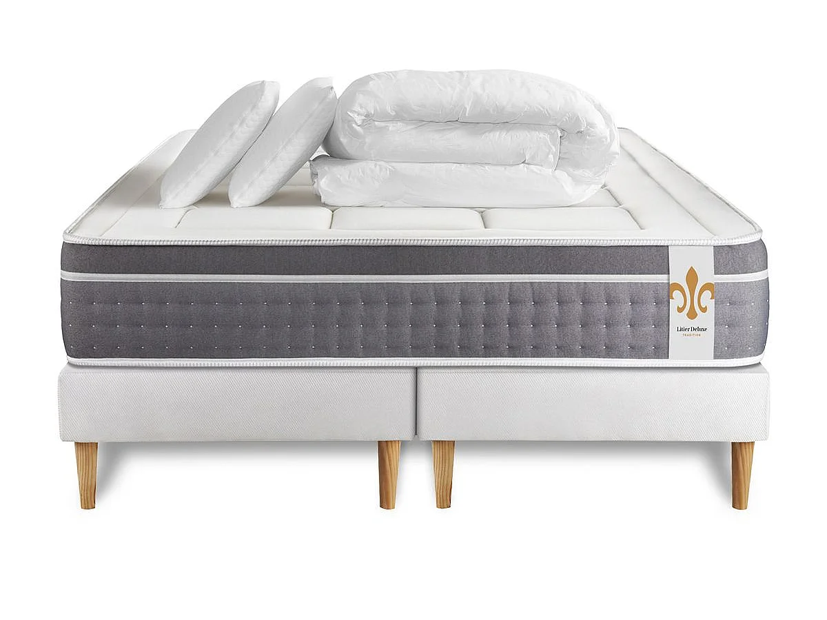 Pack Le Trente 160 x 200 cm double sommiers Blanc