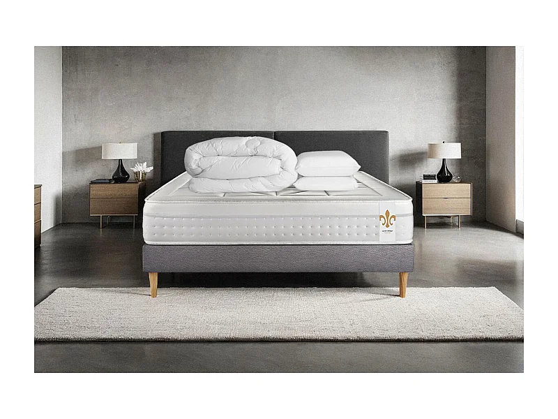 Pack Le Vingt-Huit 160 x 200 cm sommier Gris