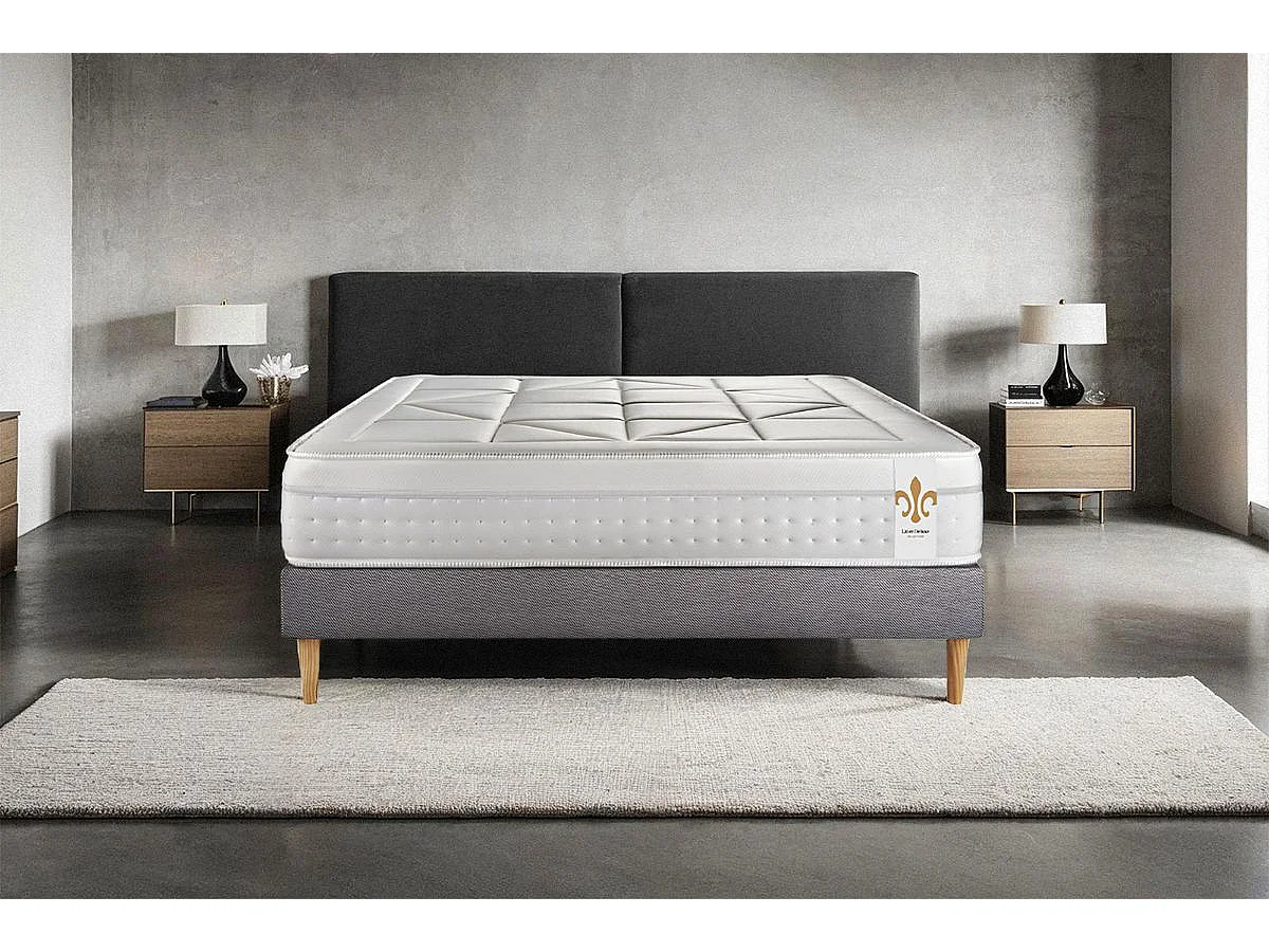 Ensemble Le Vingt-Huit 90 x 190 cm sommier Gris