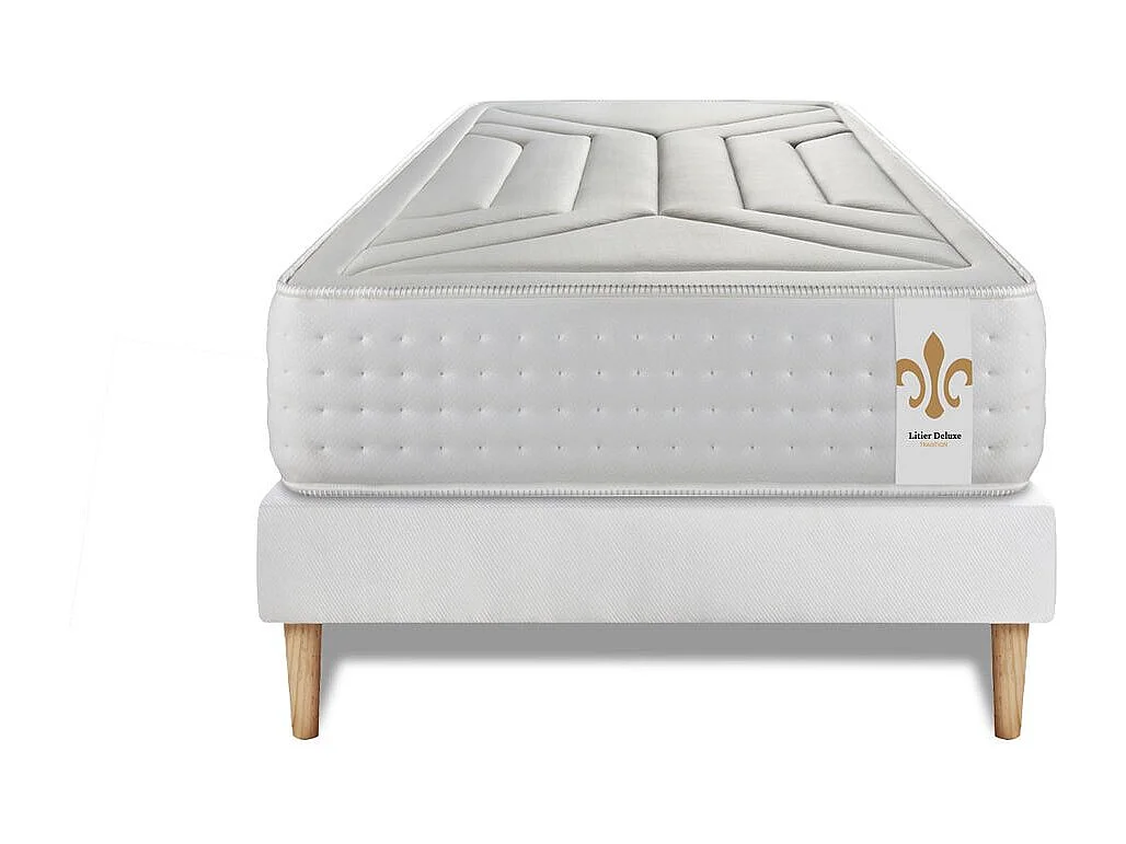 Ensemble Vingt-Quatre 90 x 190 cm sommier Kit Blanc