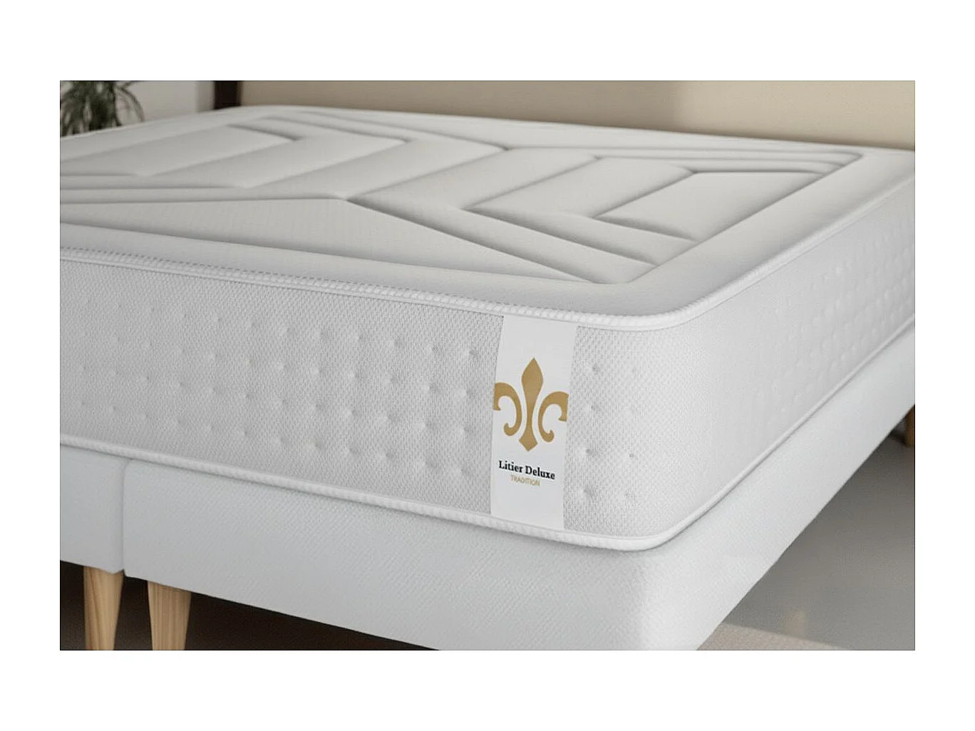 Ensemble Vingt-Quatre 90 x 190 cm sommier Kit Blanc