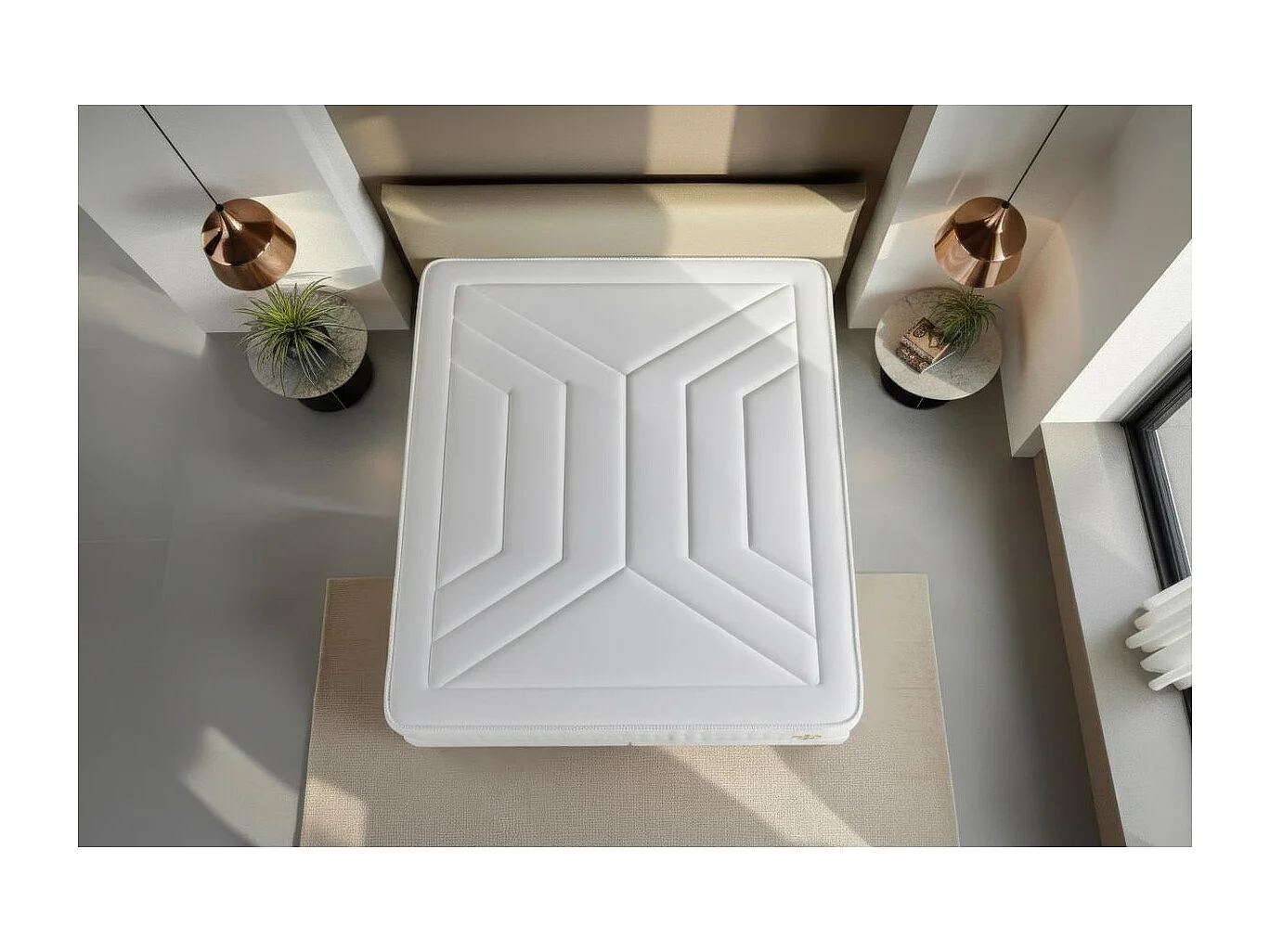 Ensemble Vingt-Quatre 90 x 190 cm sommier Kit Blanc