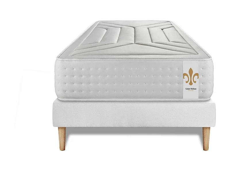 Ensemble Vingt-Quatre 90 x 190 cm sommier Kit Blanc