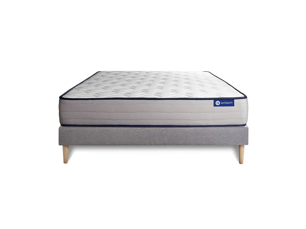 Lattenbodem en Actiflex form matras 120x200cm , matrasdikte : 22 cm , pocketveren en traagschuim , stevig, 5 comfortzones
