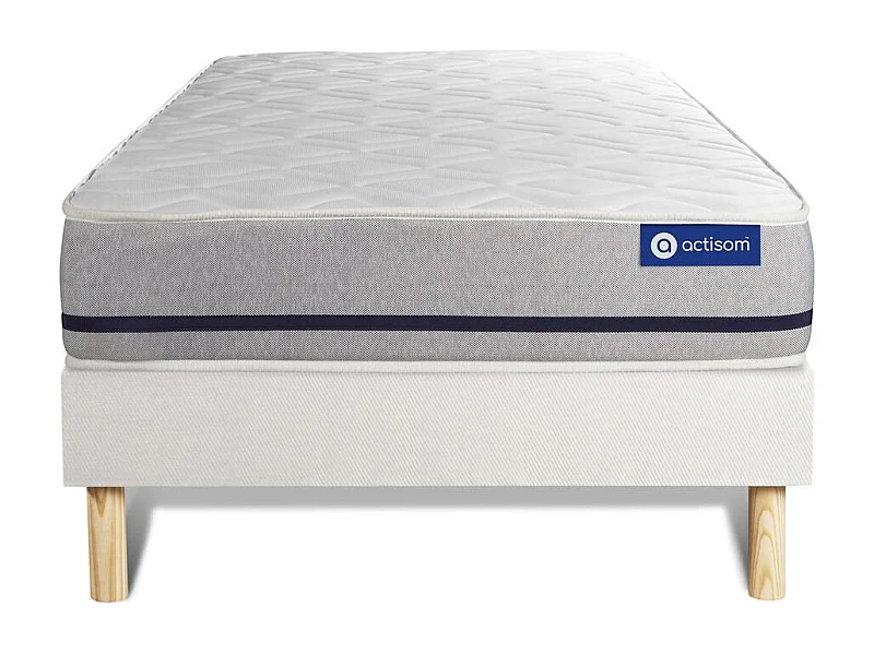 Ensemble matelas 80x200 ACTIMEMO SOFT 3zones de confort + sommier KIT blanc