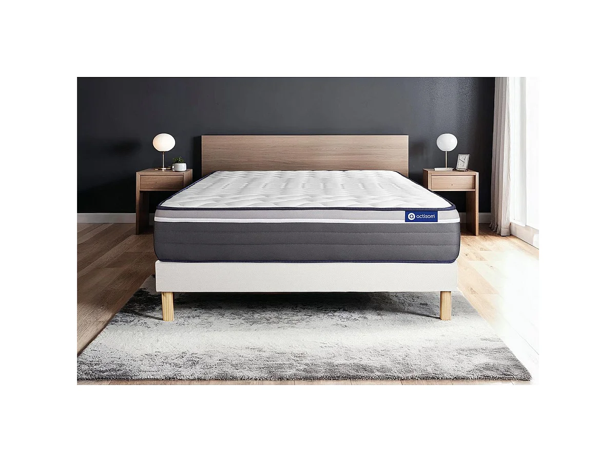 Lattenbodem en Actiflex plus matras 80x200cm , matrasdikte : 26 cm , pocketveren en traagschuim , zeer stevig, 7 comfortzones