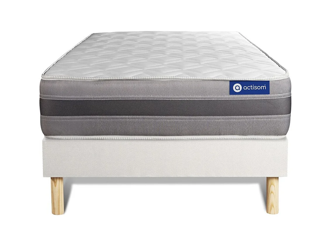 Ensemble matelas ACTIMEMO RELAX mémoire de forme 80x200 cm Maxi épaisseur 5zones de confort + sommier KIT blanc