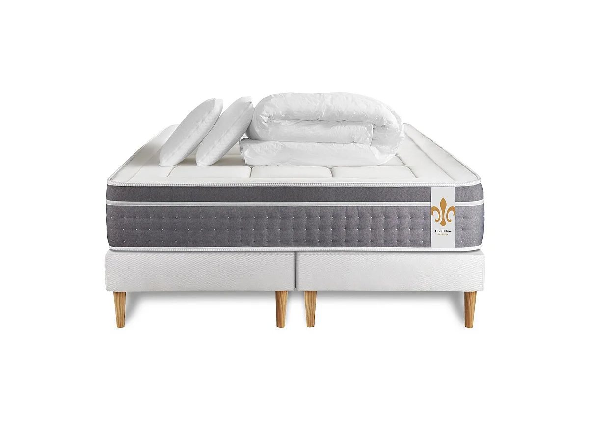 Pack Le Trente 180 x 200 cm double sommiers Blanc