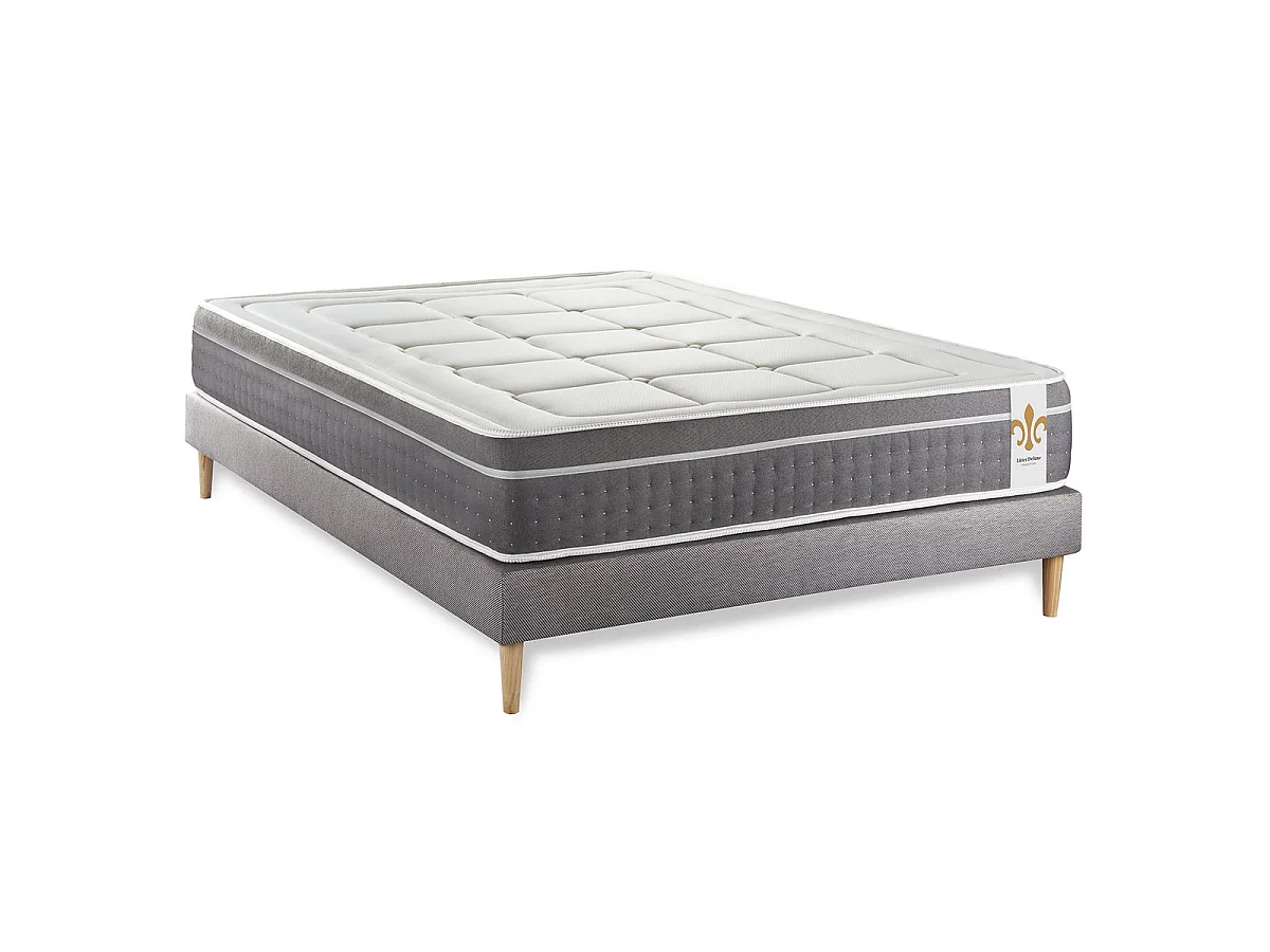 Ensemble Trente 180 x 200 cm sommier Kit Gris