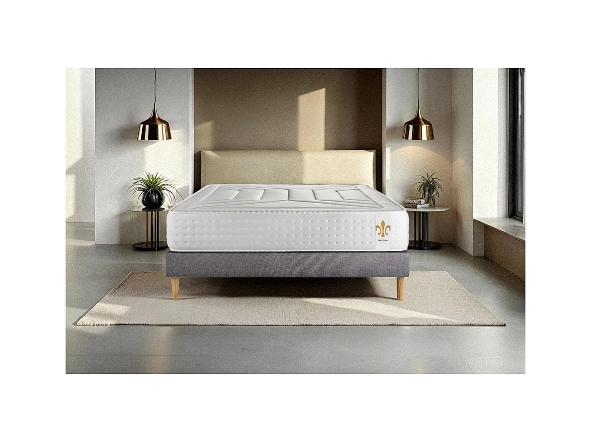 Ensemble Le Vingt-Quatre 160 x 200 cm sommier Gris