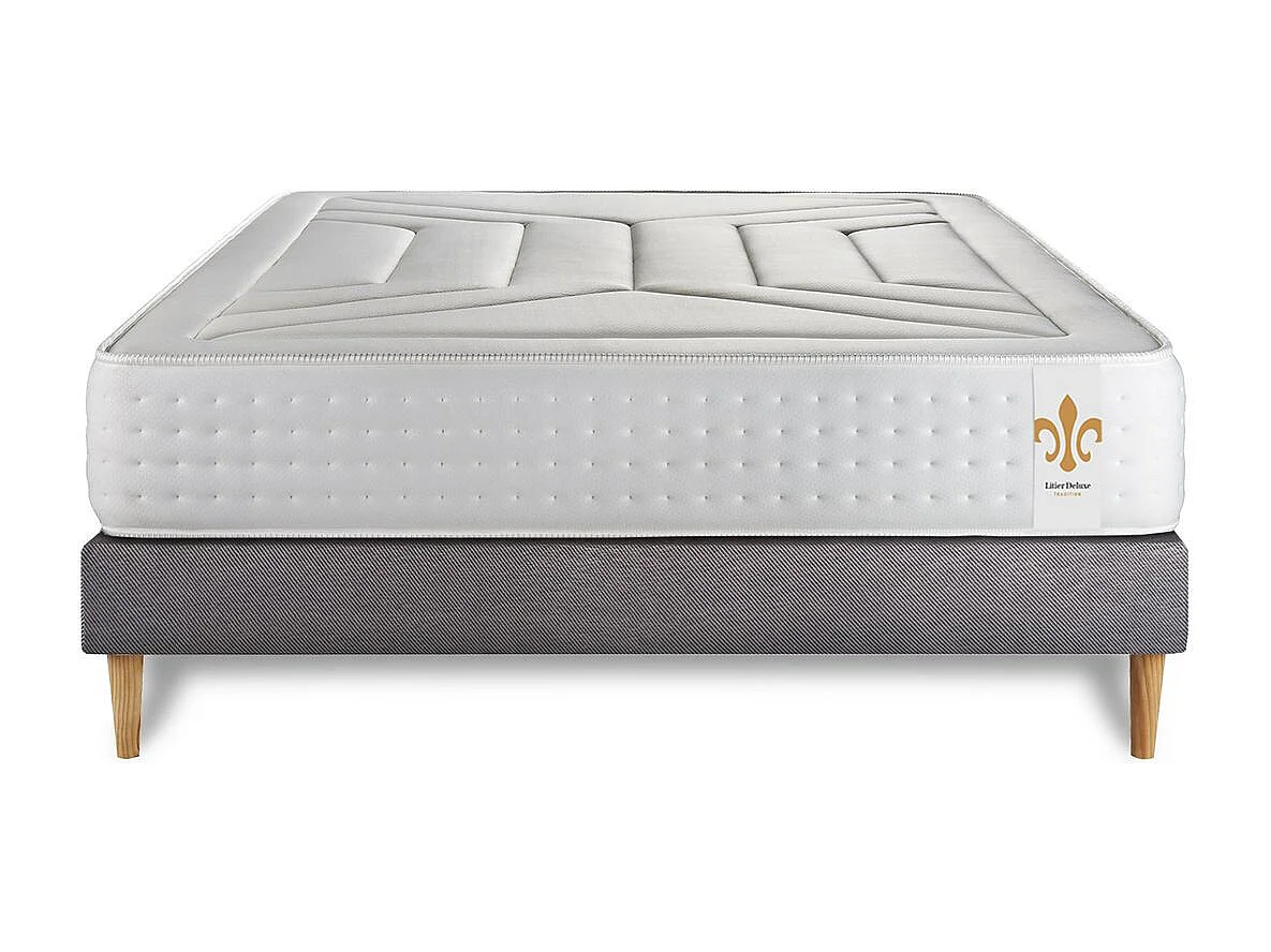 Ensemble Le Vingt-Quatre 160 x 200 cm sommier Gris