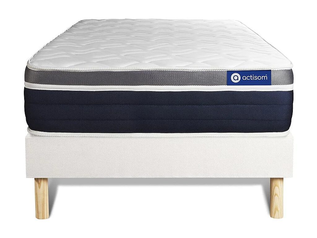 Lattenbodem en Actimemo confort matras 80x200cm , matrasdikte : 26 cm , traagschuim , vrij stevig, 7 comfortzones