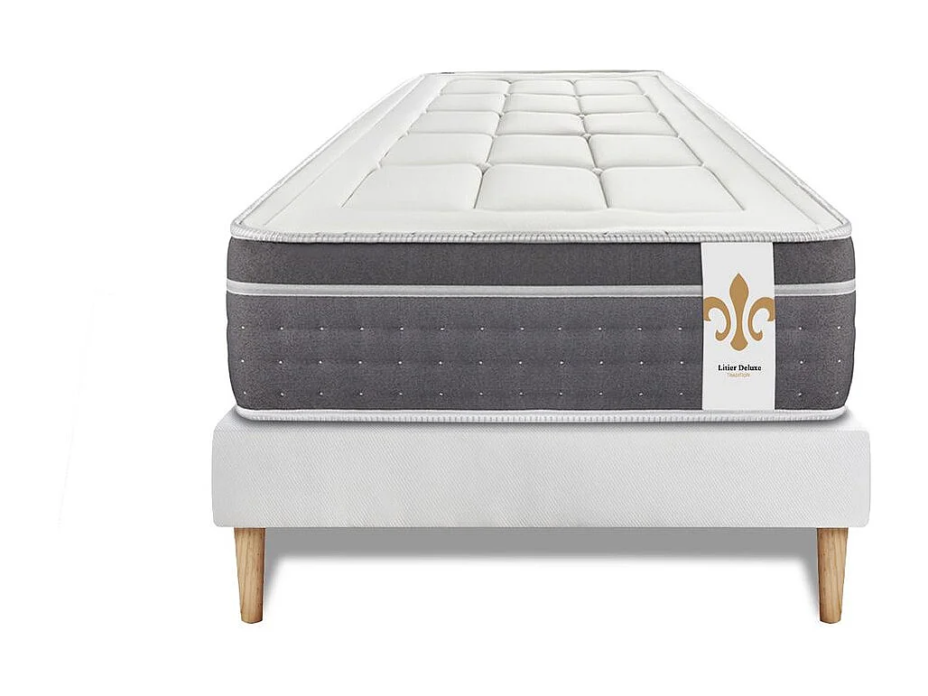 Ensemble Le Trente 90 x 190 cm sommier Blanc