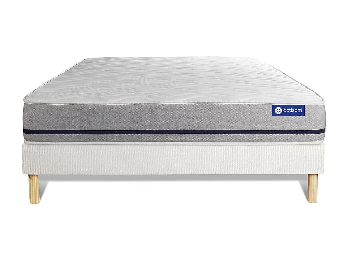 Ensemble matelas 120x190 ACTIFLEX SOFT 3zones de confort + sommier KIT blanc