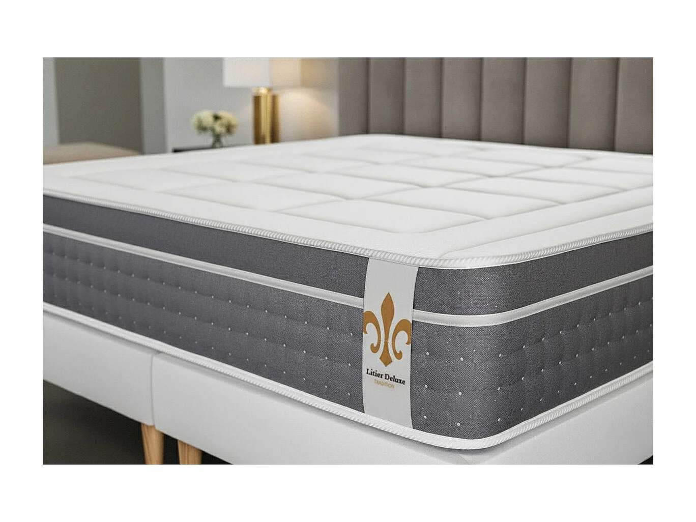 Ensemble Le Trente 140 x 190 cm sommier Blanc