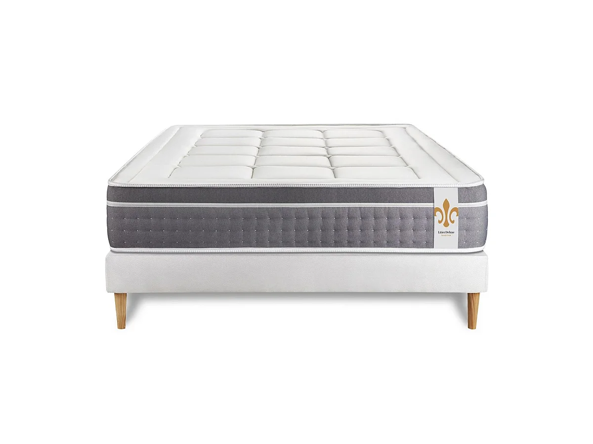 Ensemble Le Trente 140 x 190 cm sommier Blanc