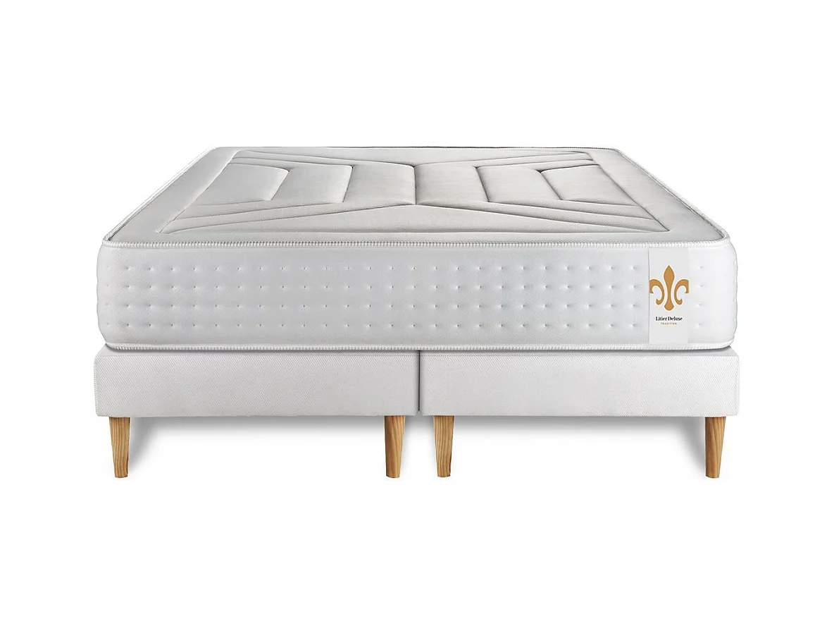 Ensemble Le Vingt-Quatre 160 x 200 cm double sommiers Blanc