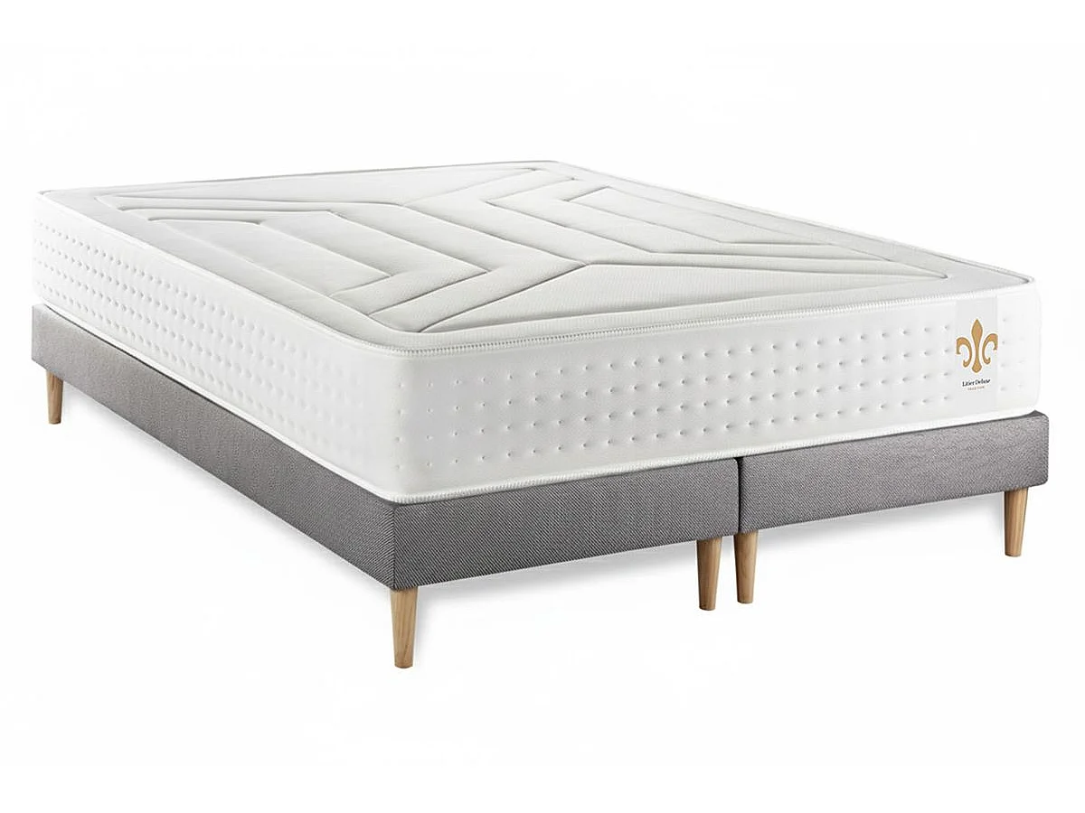 Ensemble Le Vingt-Quatre 200 x 200 cm double sommiers Gris