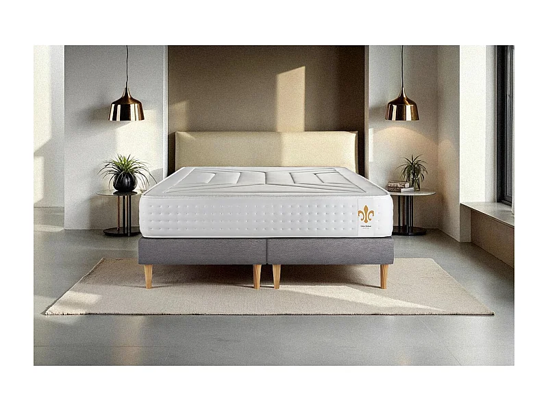 Ensemble Le Vingt-Quatre 200 x 200 cm double sommiers Gri