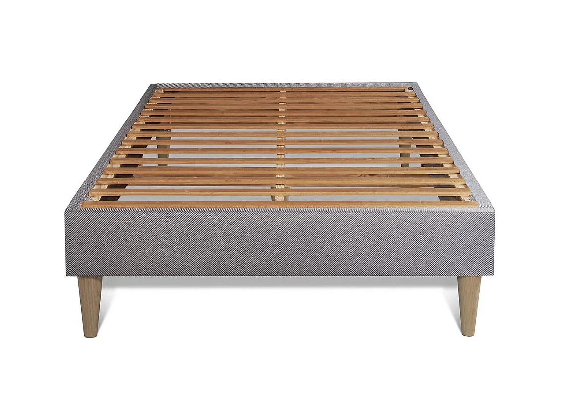 Ensemble Vingt-Six 90 x 200 cm sommier Kit Gris