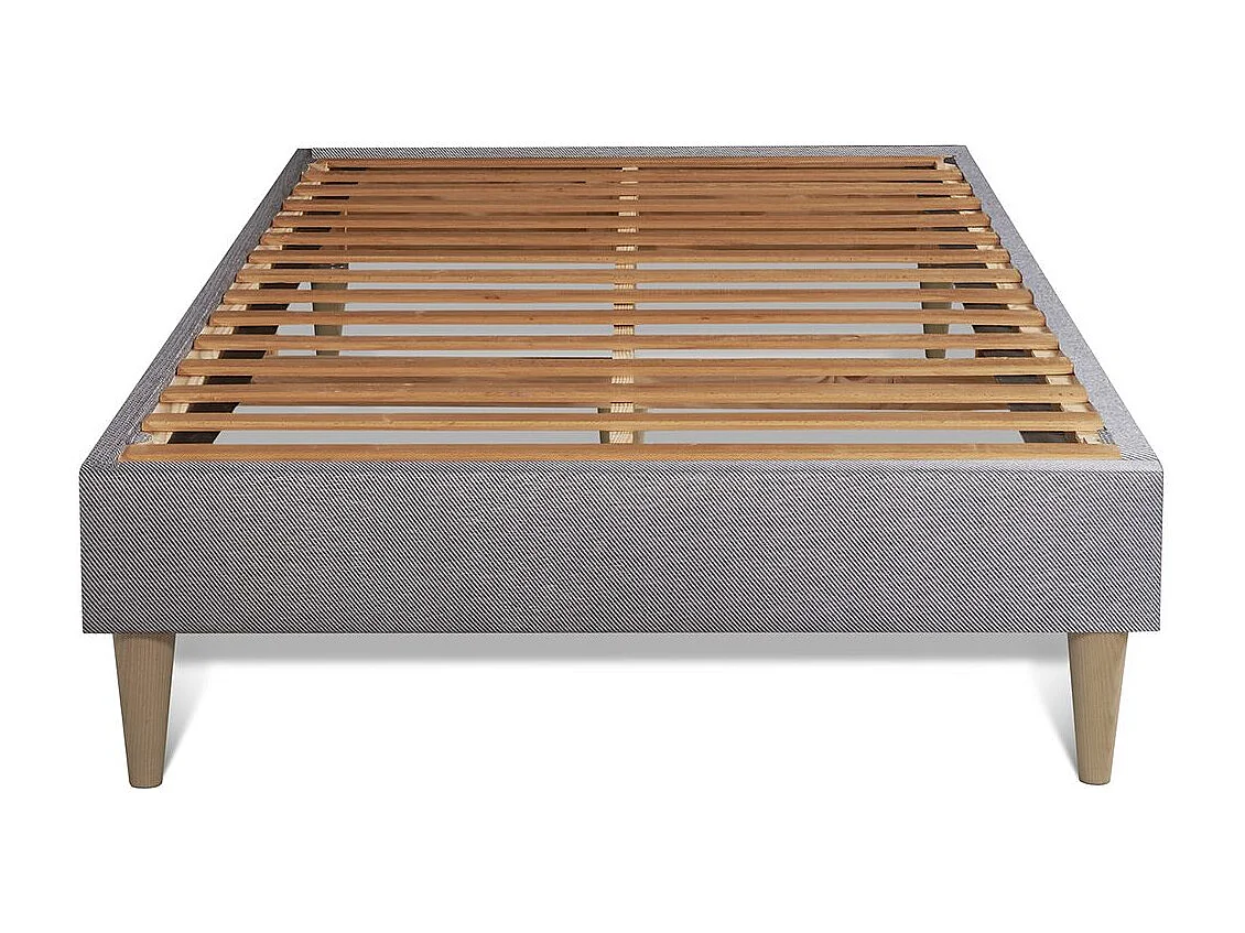 Ensemble Vingt-Six 90 x 200 cm sommier Kit Gris