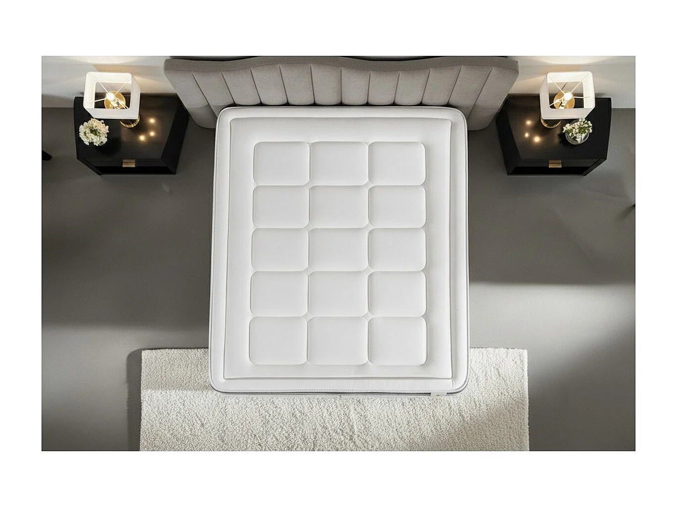 Ensemble Le Trente 140 x 190 cm sommier Gris