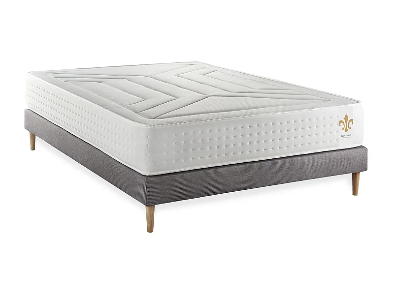 Ensemble Vingt-Quatre 180 x 200 cm sommier Kit Gris