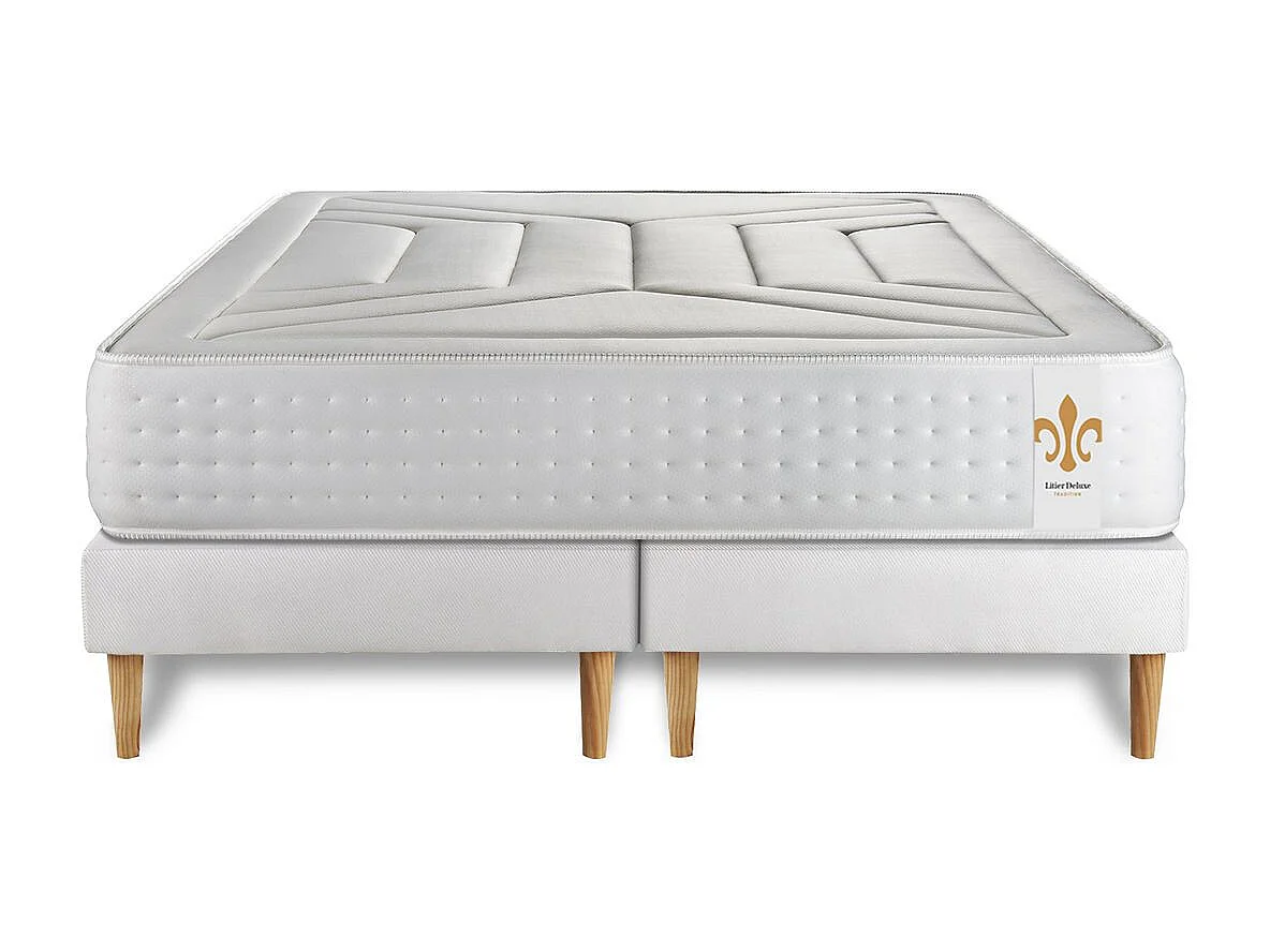 Ensemble Le Vingt-Quatre 200 x 200 cm double sommiers Blanc