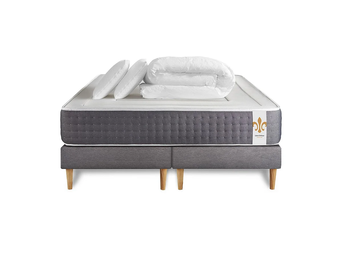 Pack Le Vingt-Six 160 x 200 cm double sommiers Gris