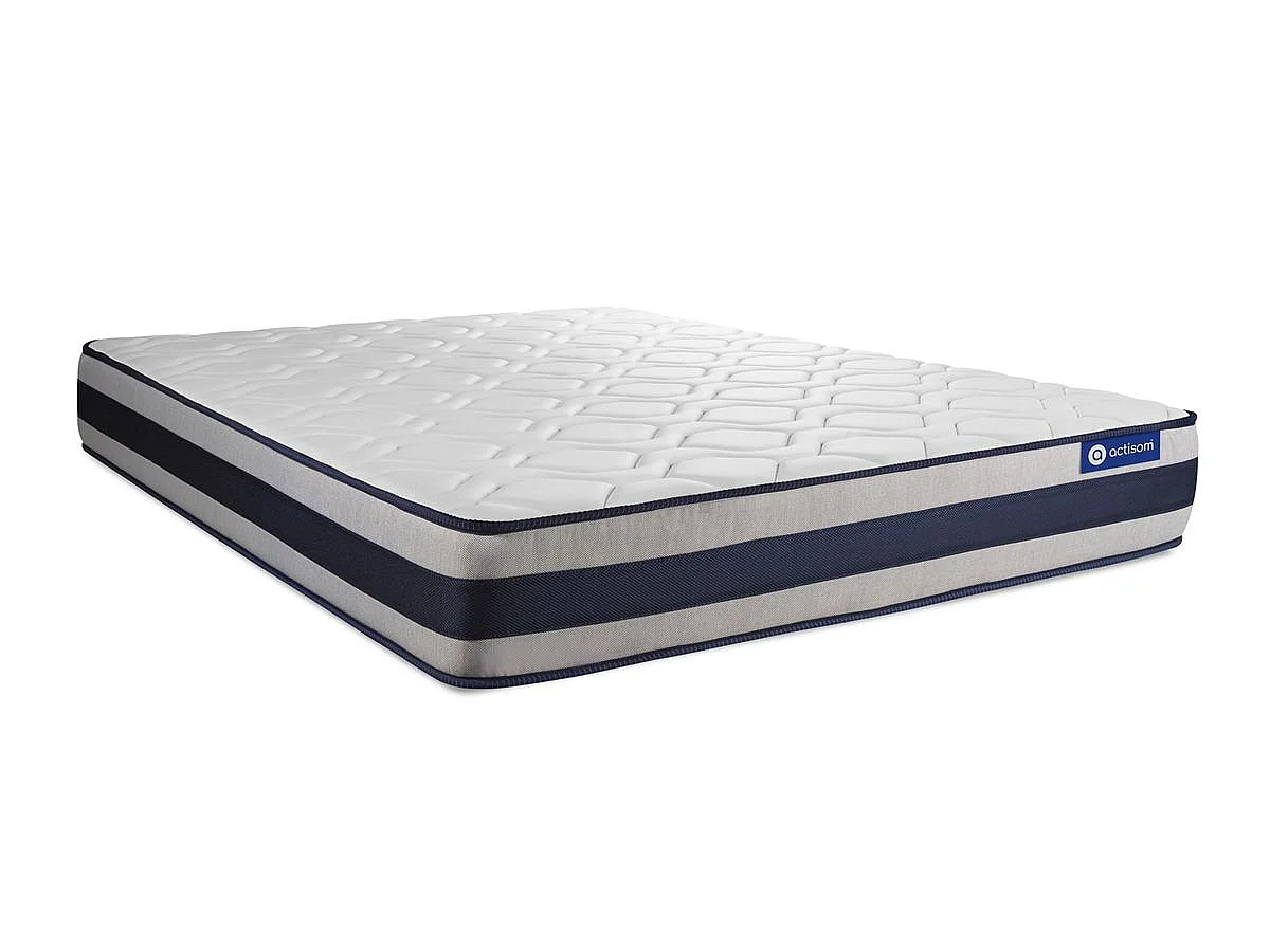 Ensemble matelas Mémoire de forme ACTIMEMO ERGO 120x190 cm Maxi épaisseur 5zones de confort + sommier KIT blanc