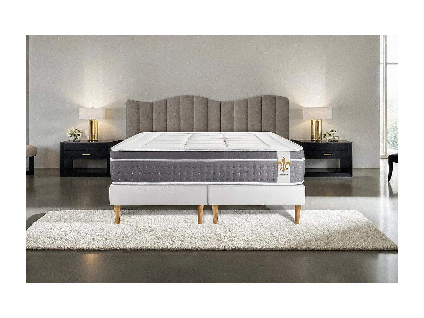 Ensemble Trente 90 x 200 cm sommier Kit Blanc