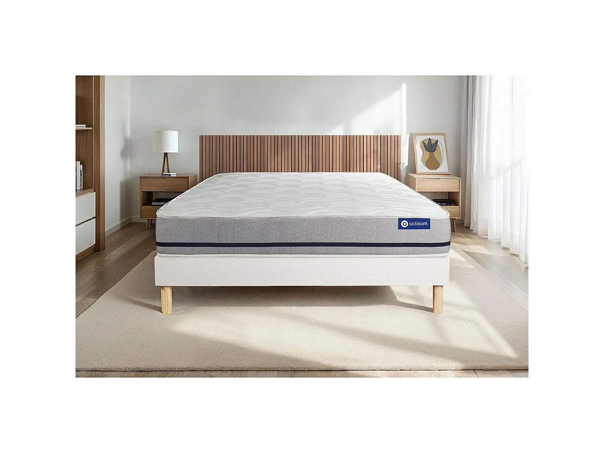 Actilatex soft matratze 80x190cm + Bettgestell mit lattenrost , Härtegrad 3 , Latex und Memory-Schaum , Höhe : 20 cm