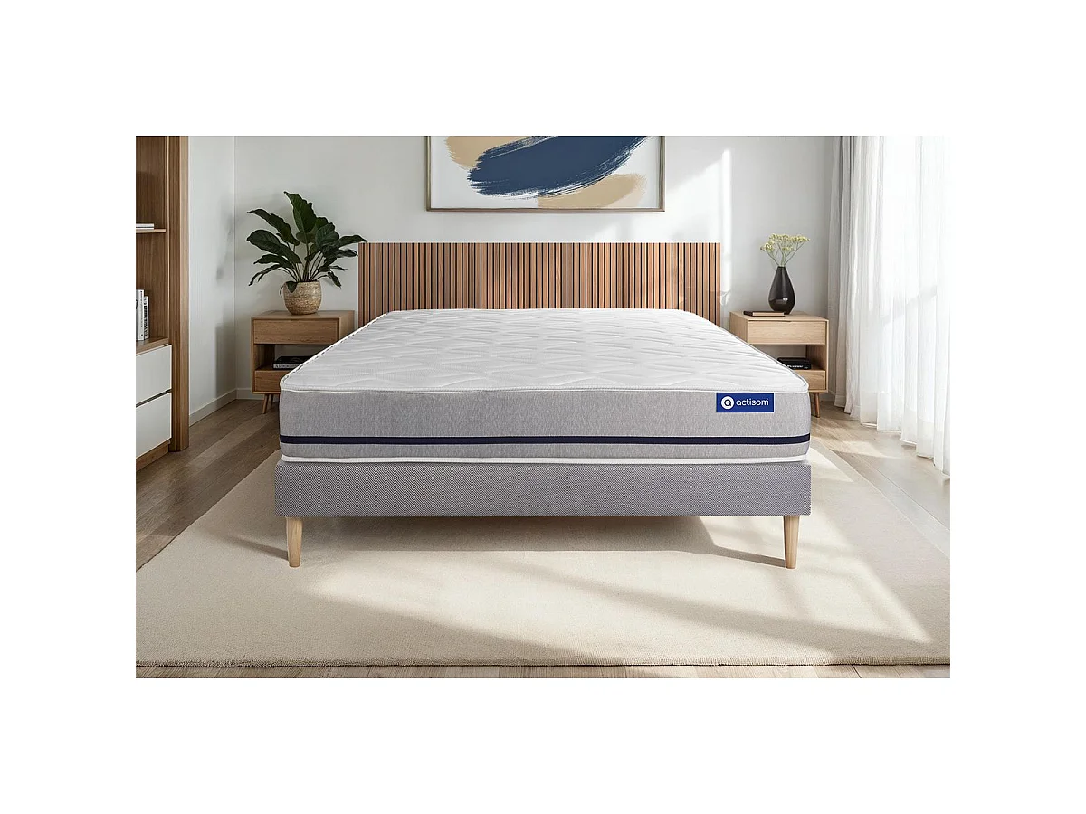 Ensemble matelas 120x190 ACTIFLEX SOFT 3zones de confort + sommier KIT gris