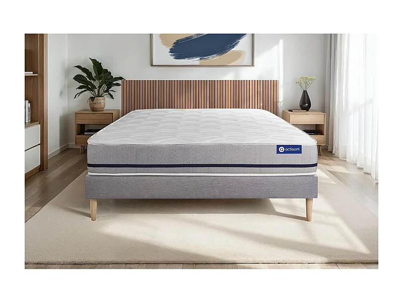 Lattenbodem en Actiflex soft matras 120x190cm , matrasdikte : 20 cm , pocketveren , vrij stevig, 3 comfortzones