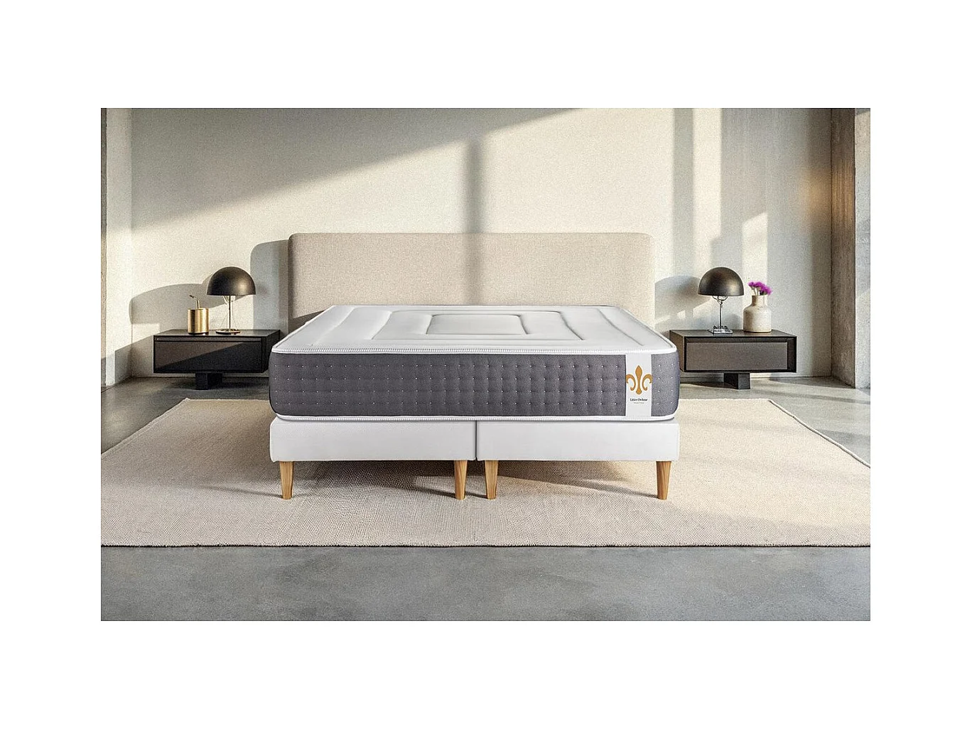 Ensemble Le Vingt-Six 180 x 200 cm double sommiers Blanc