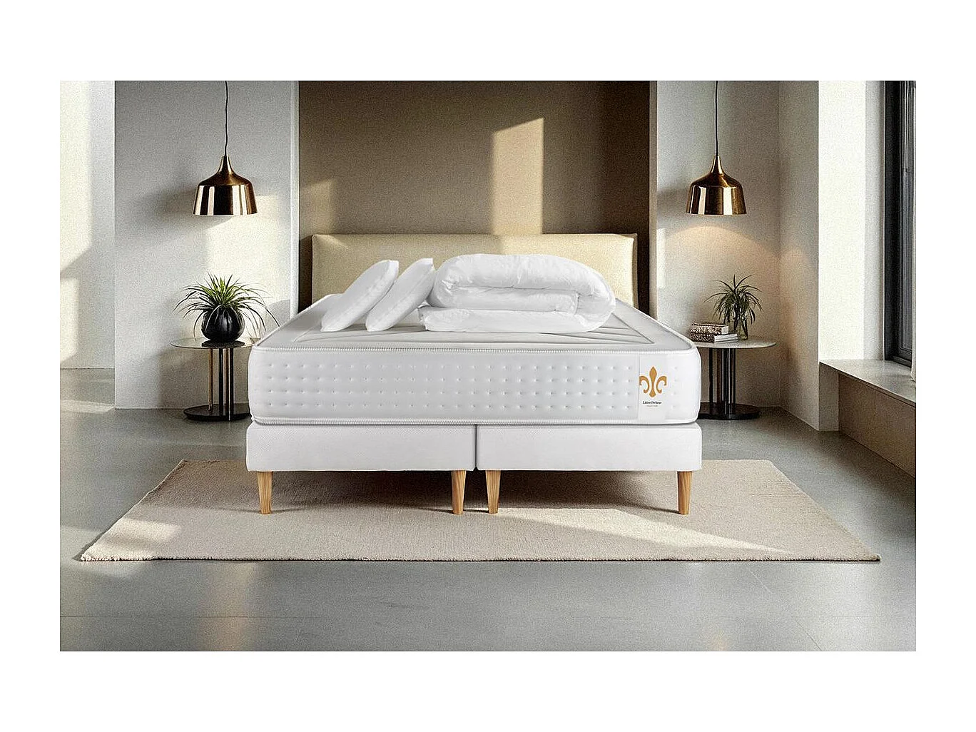 Pack Le Vingt-Quatre 180 x 200 cm double sommiers Blanc