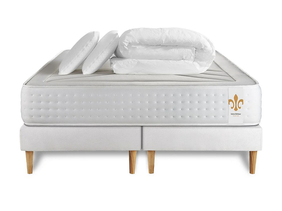 Pack Le Vingt-Quatre 180 x 200 cm double sommiers Blanc